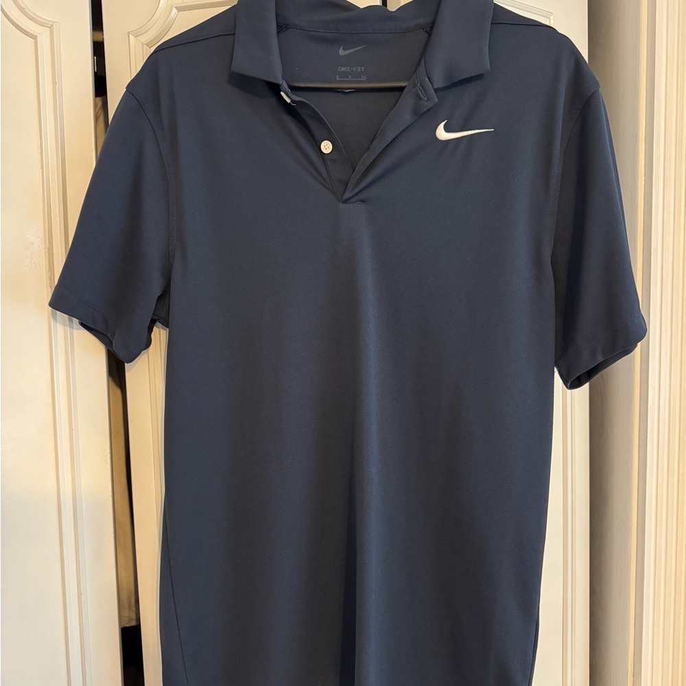 Nike Blue Polo Shirt Performance Athletic Wear
